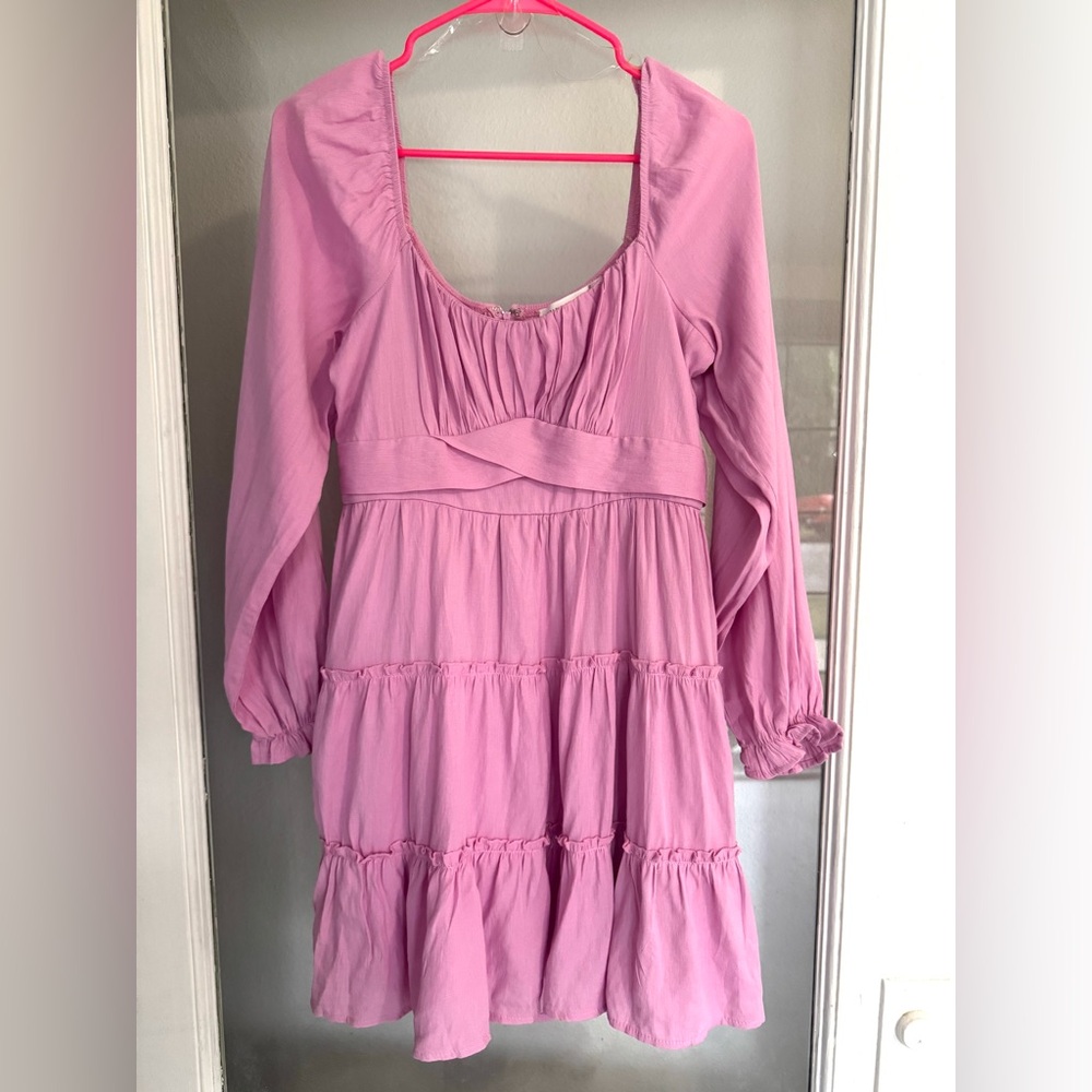 Altar’D State Elegant Pink Long-Sleeve Dress size Large - Picture 2 of 4